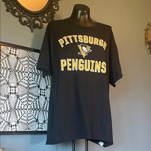 Fanatics Black Pittsburgh Penguins Short Sleeve Tee with Yellow Logo
